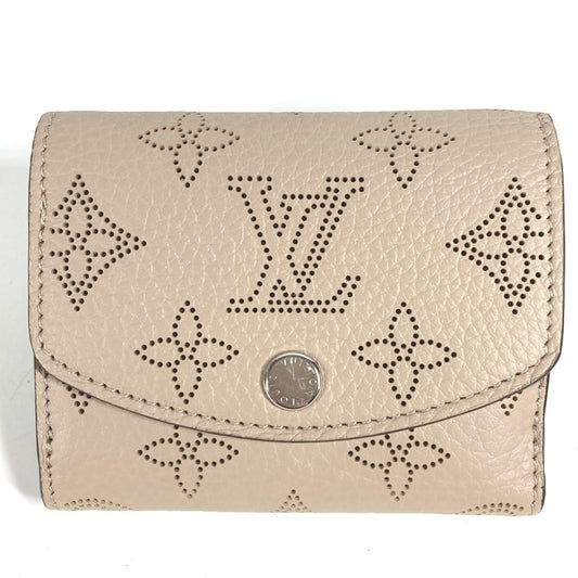 LOUIS VUITTON M82437 Monogram Mahina Portefeuille Iris XS Compact Trifold Wallet in Leather, Beige, for Men and Women
