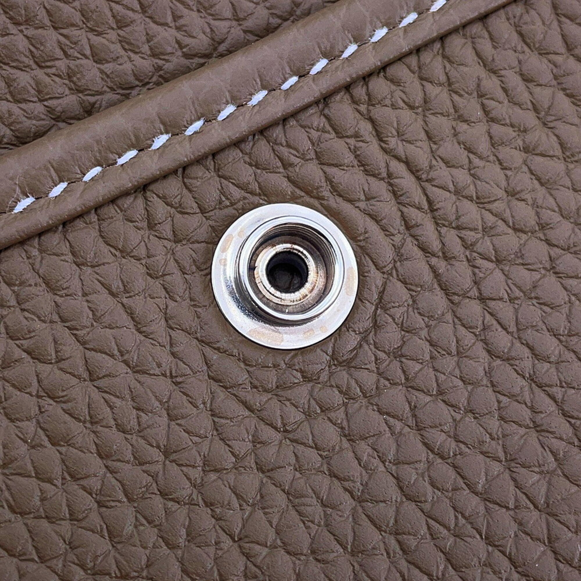 Hermes Evelyne 3 PM Shoulder Bag, Etoupe, Taurillon Clemence Leather, W Stamp, HERMES Evelyne, Handbag, Women's — Like New
