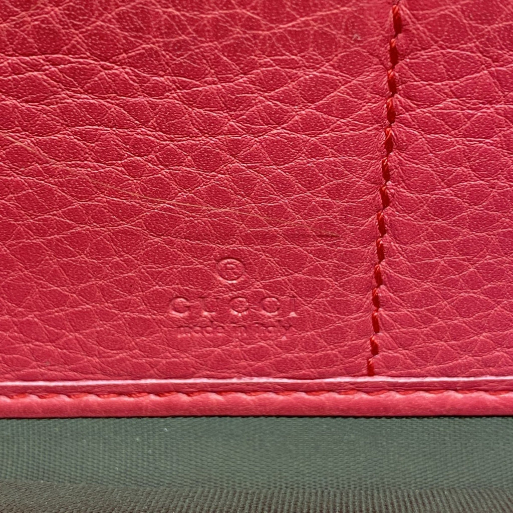 Gucci Soho Long Wallet 308280 Leather Pink Champagne Women's