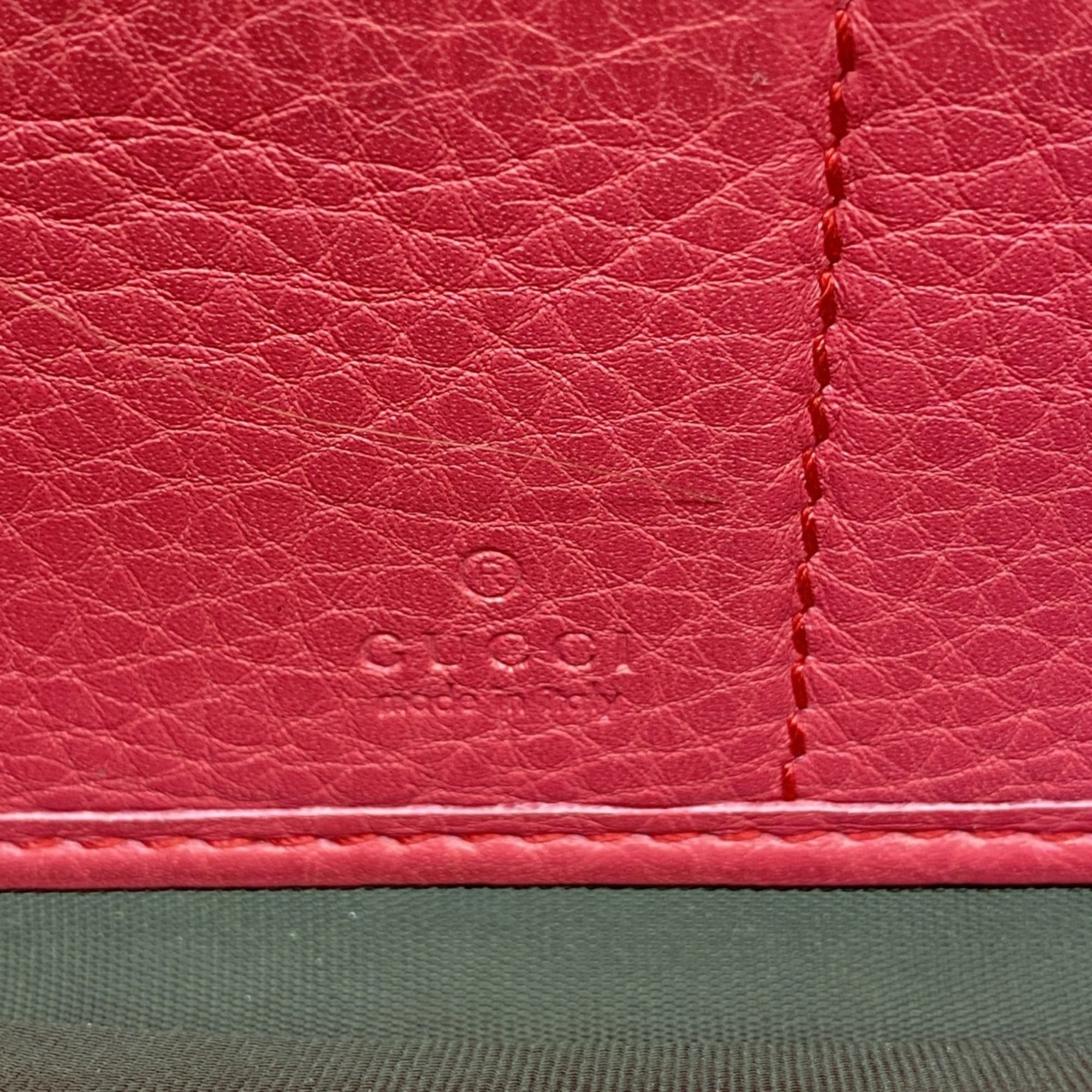 Gucci Soho Long Wallet 308280 Leather Pink Champagne Women's