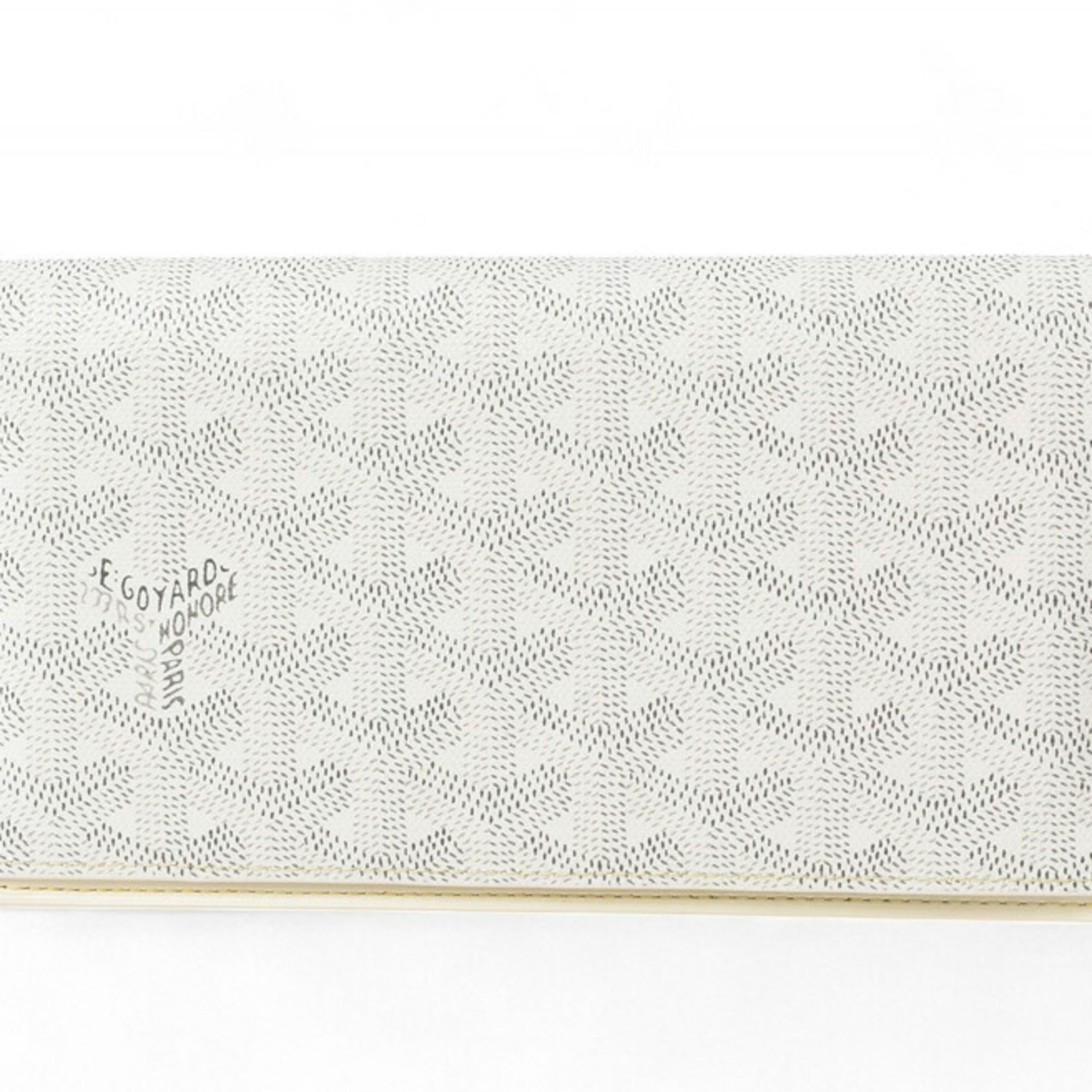 GOYARD Long Wallet RICHELIEU Herringbone White