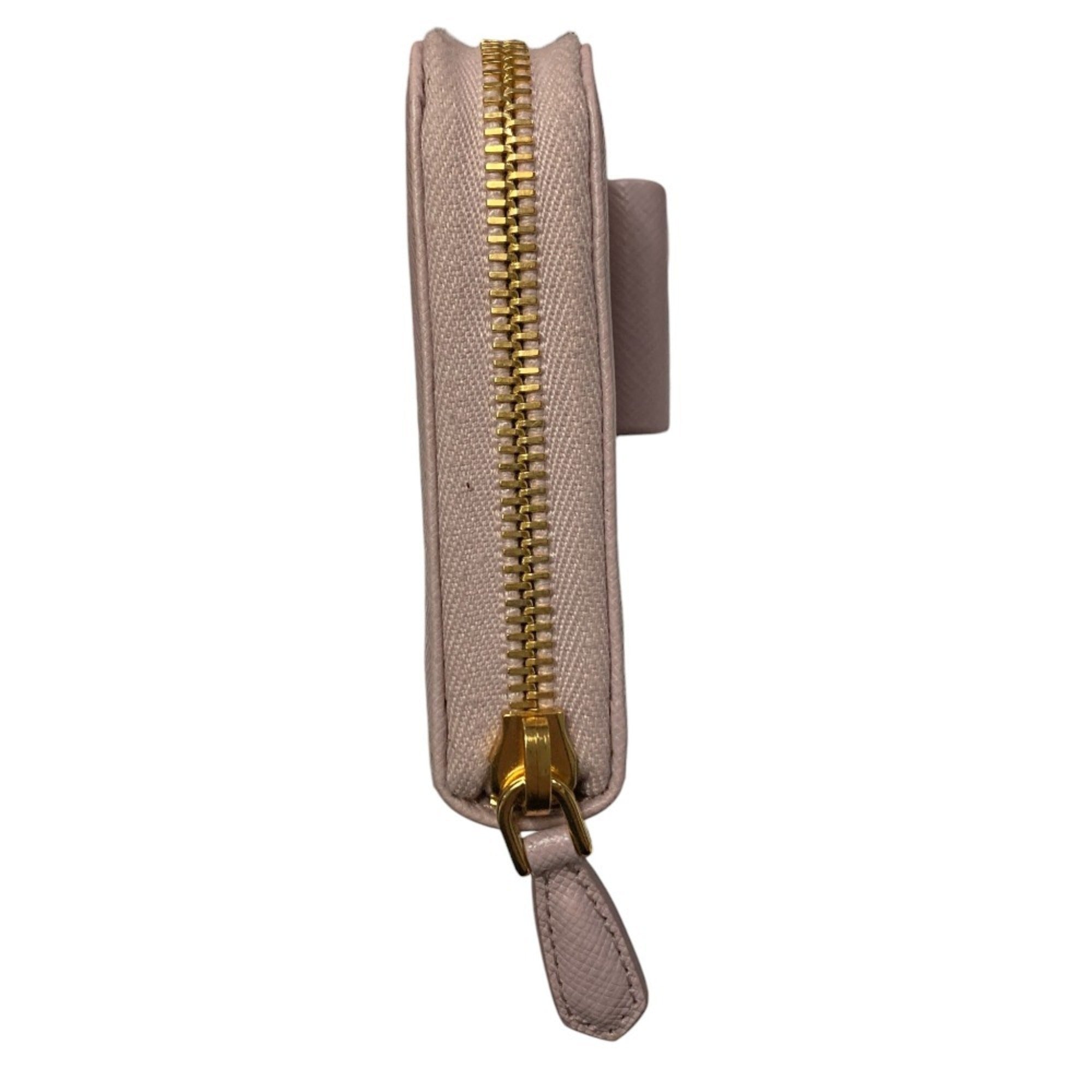 PRADA Prada Ribbon Saffiano Leather Round Zip Long Wallet 1ML506 Pink Women's