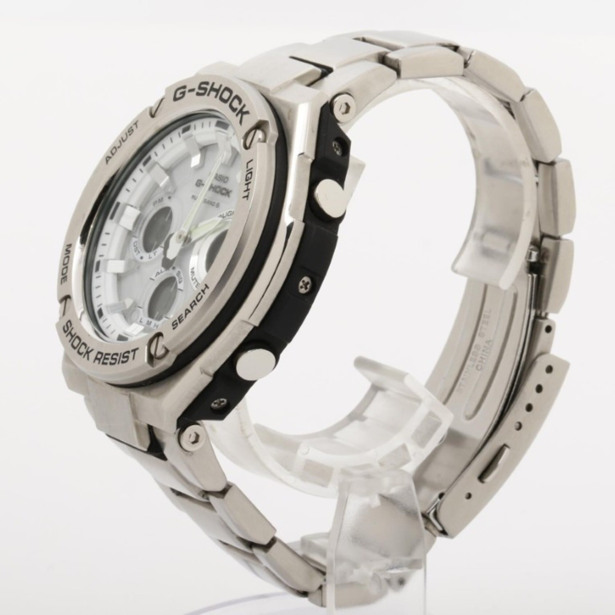 CASIO G-SHOCK G-STEEL GST-W100 Series GST-W110D-7AJF White Silver Resin/Stainless Steel Men's Watch — Good