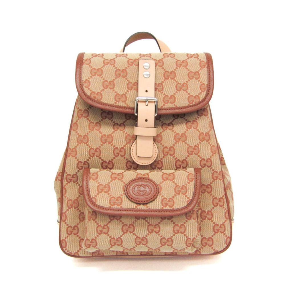Gucci GG Canvas Children's 630818 Boys,Girls GG Canvas,Leather Backpack Beige,Brown — Like New