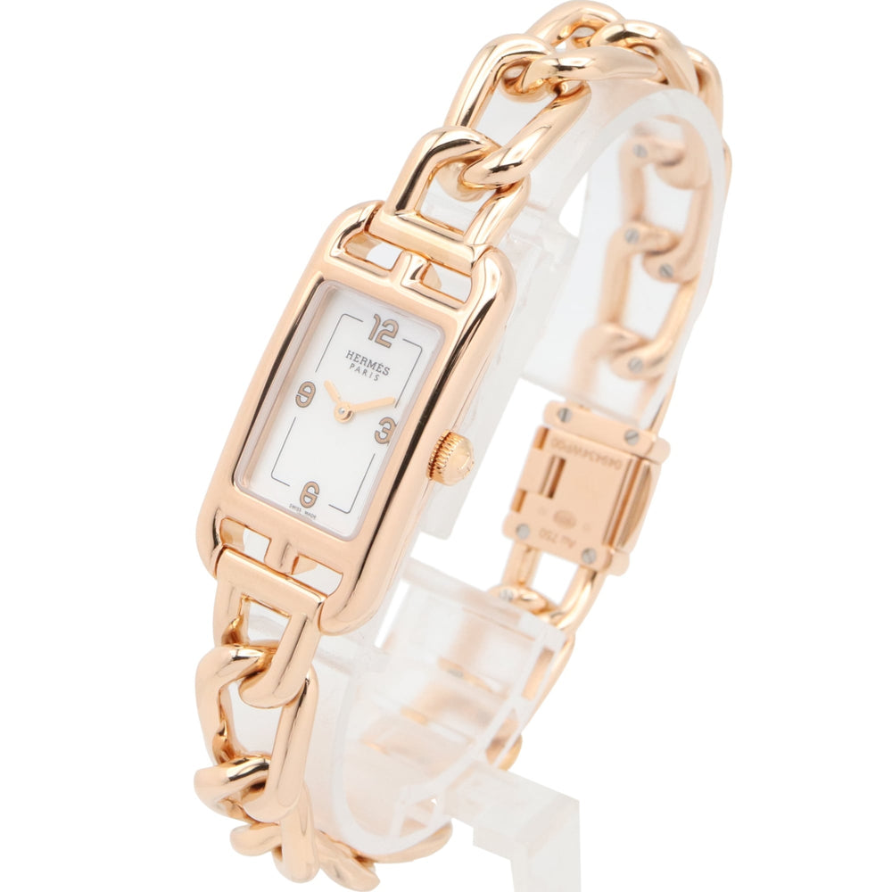 Hermes Nantucket PM 29mm Watch, 18K Pink Gold (PG), Women's, White/White Shell, NA2.170 — Very Good