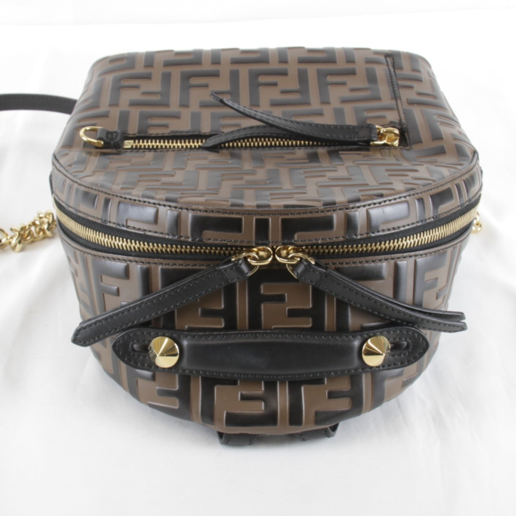 FENDI Zucca 8B2038 Backpack/Daypack Leather Brown