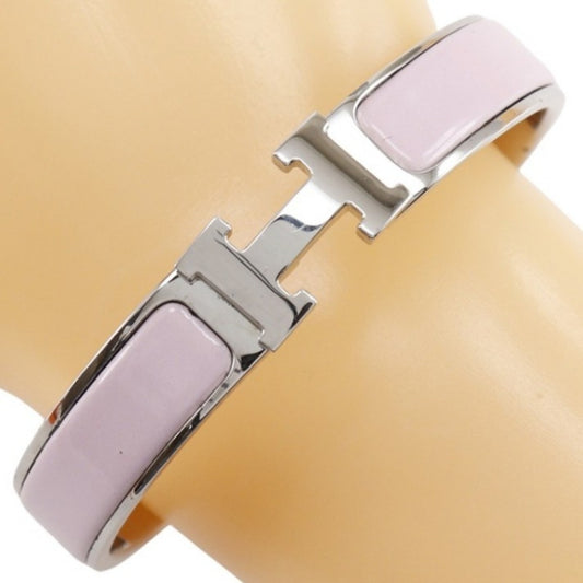 Hermes Click H PM Bangle Bracelet Silver/Pink Approx. 36.2g Ladies