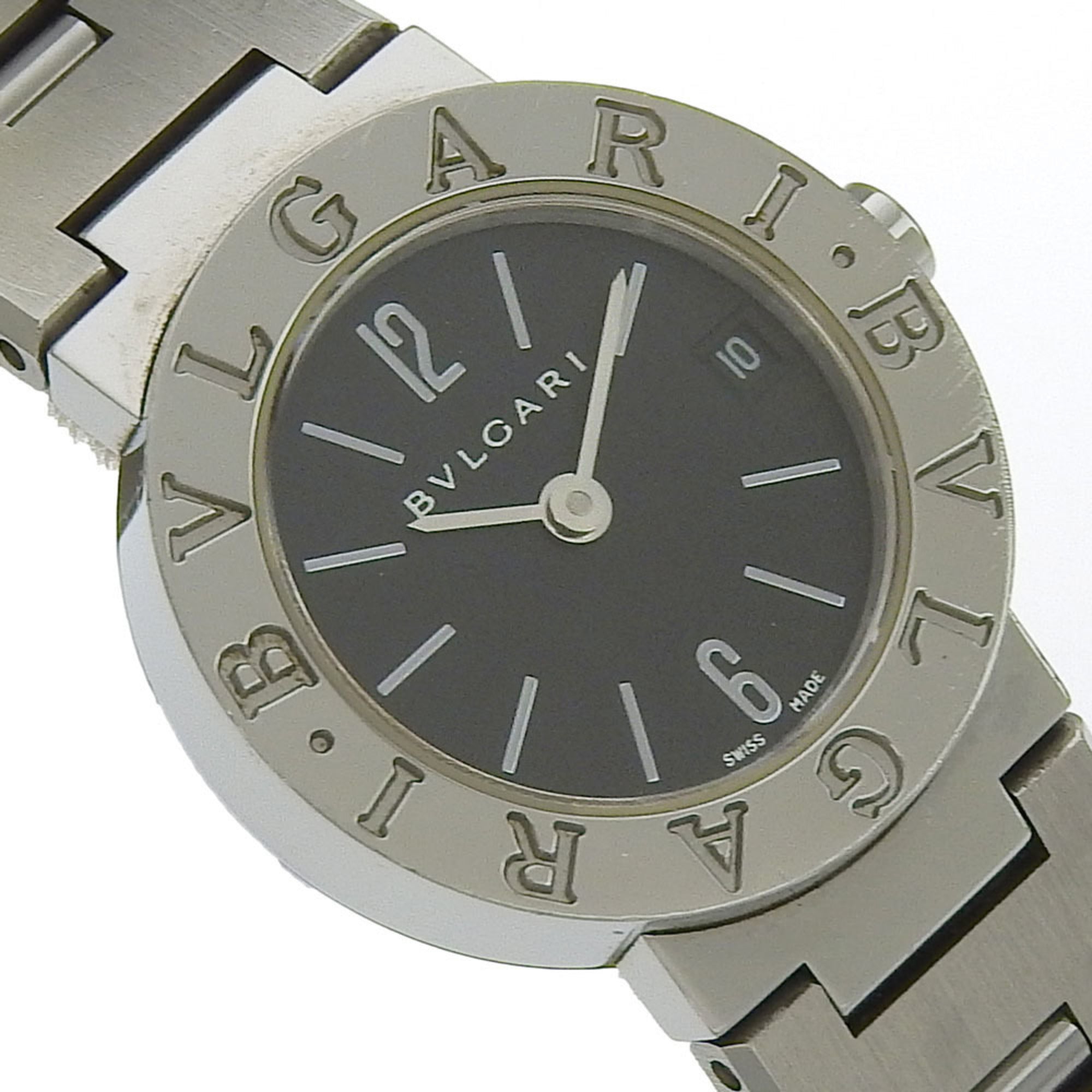 BVLGARI Bzero1 Watch, BZero1 BB23SS, Stainless Steel, Quartz Movement, Analog Display, Black Dial, Women's — Good