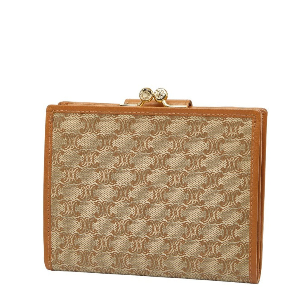 Celine Macadam Bifold Wallet in Brown and Beige Leather for Women