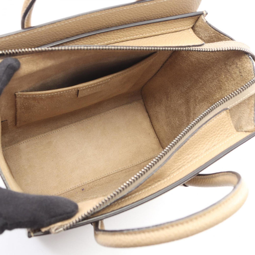 Celine Luggage Nano Shopper Handbag, Leather, Women's, Beige
