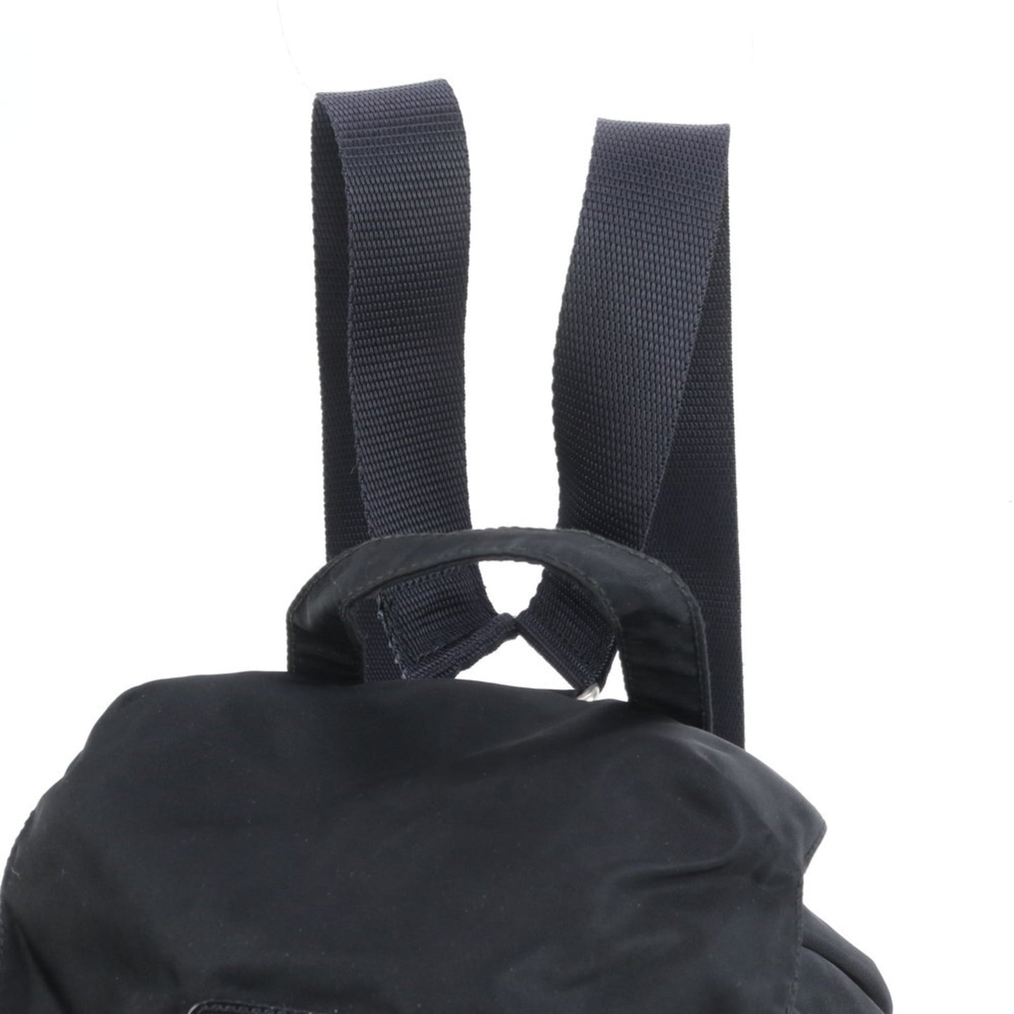 Prada Tessuto nylon and leather backpack with triangle logo, black, for women