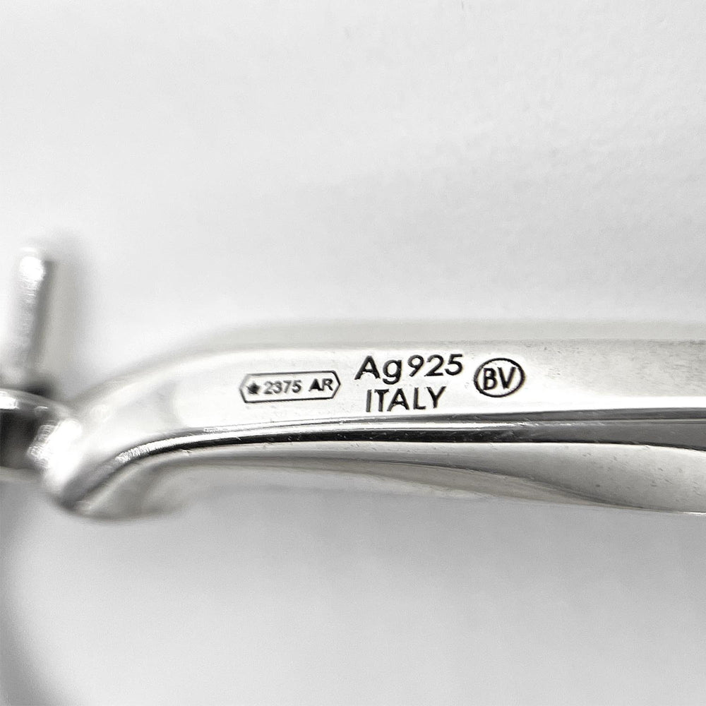 BOTTEGA VENETA Essential Twist Triangle Hoop Earrings, SV925 Silver, Men's & Women's — Like New