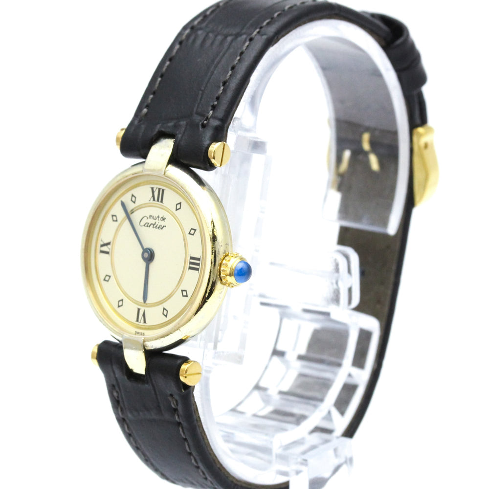 CARTIER Must Vendome Vermeil Gold Plated Quartz Ladies Watch 590004 — Good