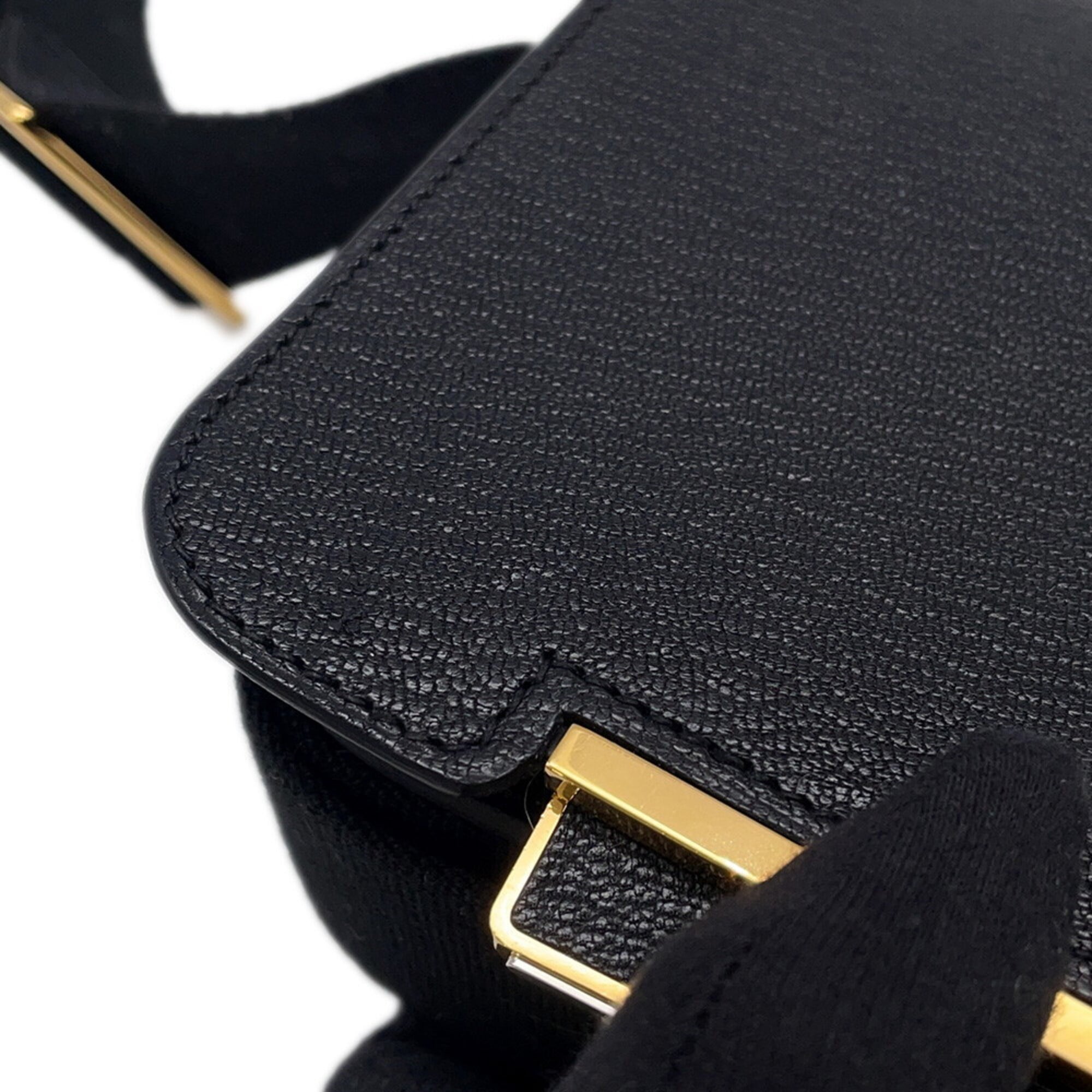 Hermes Shoulder Bag Geta Black Chevre Mysore B Stamp HERMES Handbag — Like New