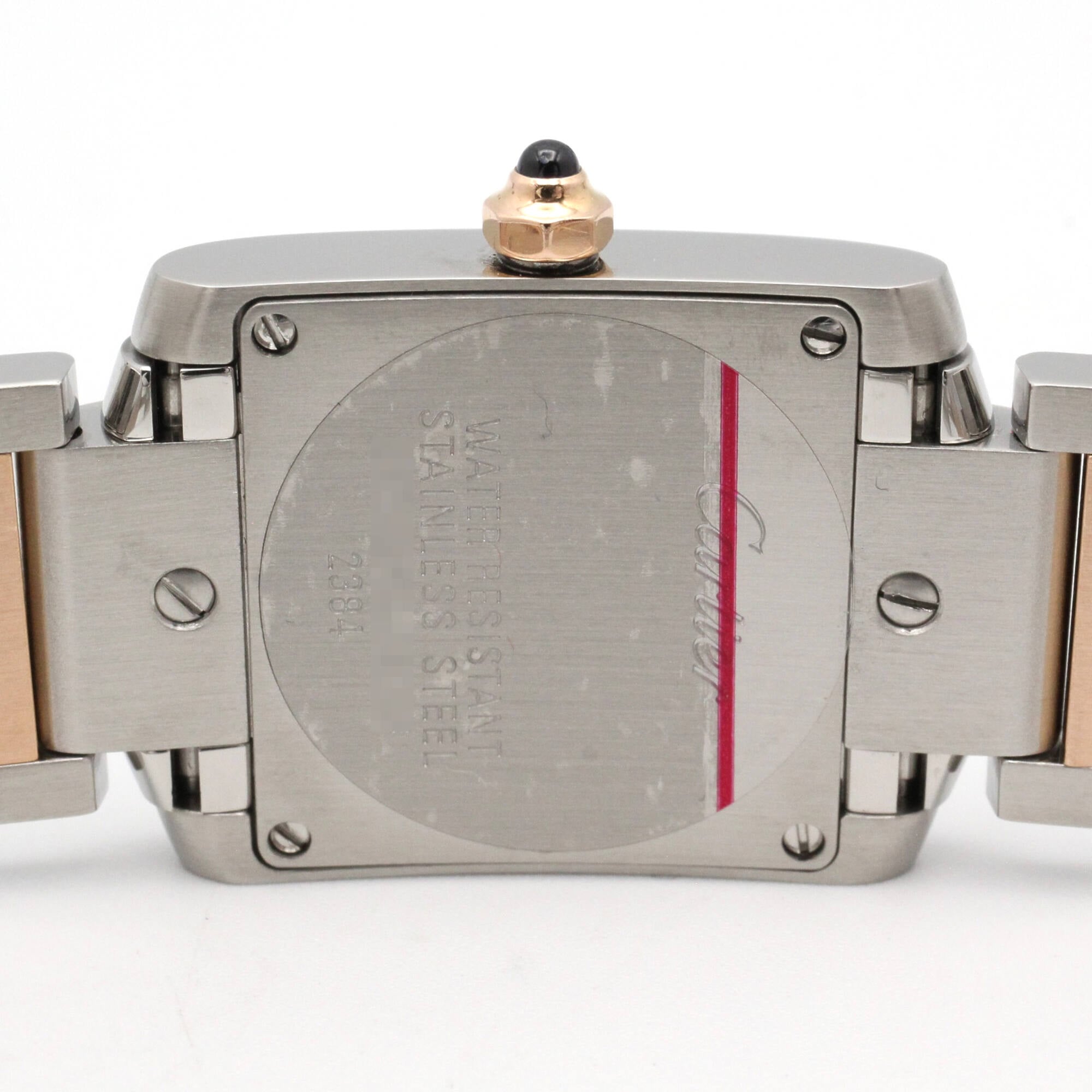 Cartier Tank Française SM Watch, 18K Pink Gold (PG), Stainless Steel, Ladies', Tone, Shell, W51027Q4 — Very Good