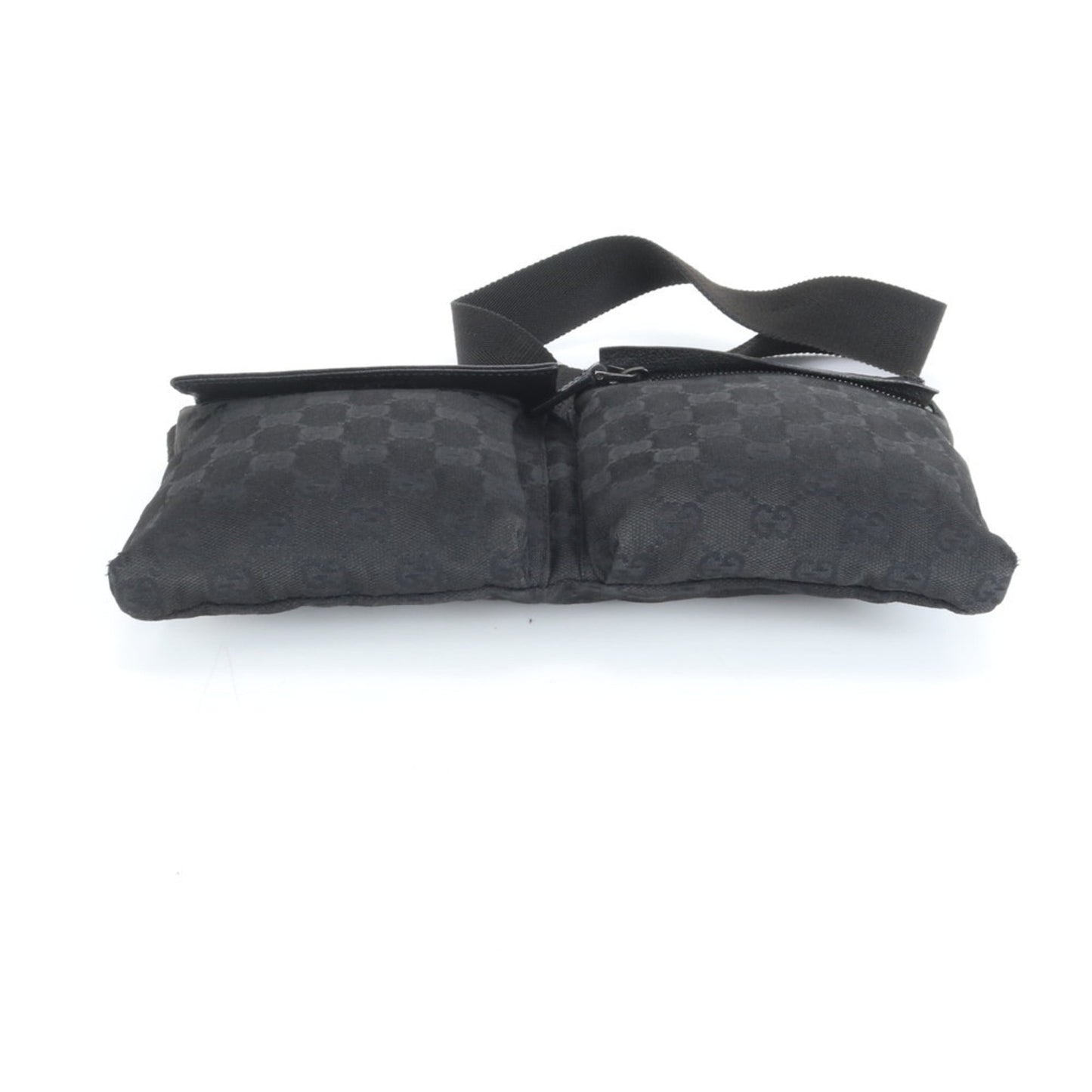 Gucci GG Canvas 28566 Leather Body Bag Waist Pouch Shoulder for Men