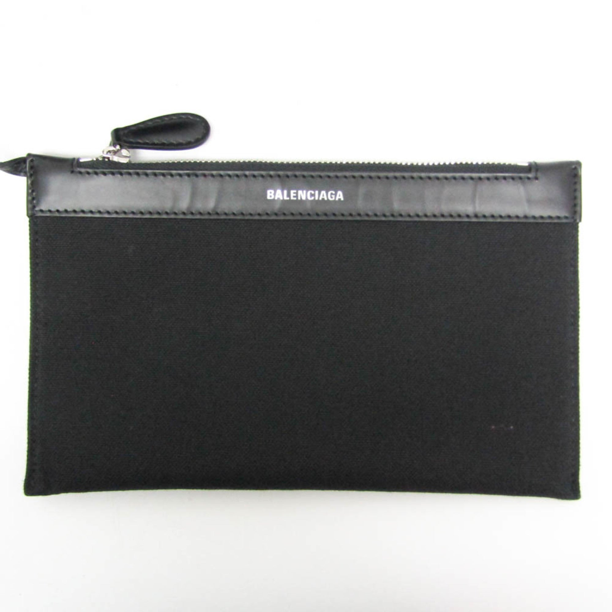 Balenciaga Navy Cabas S 339933 Men,Women Canvas,Leather Handbag,Tote Bag Black — Like New
