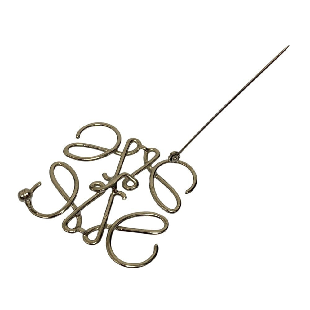 LOEWE Anagram Brooch, Silver Color, Women's — Like New