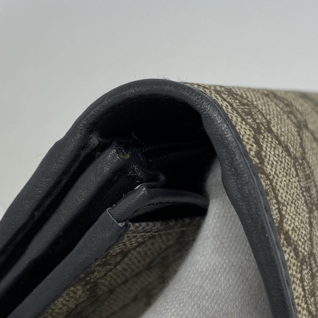 Gucci GG Supreme Long Wallet 212186 Brown Gray Men's