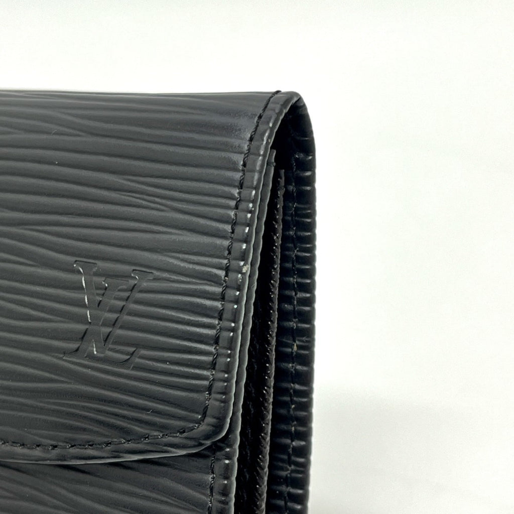 LOUIS VUITTON M63412 Porte Monnaie Surple Wallet with Coin Purse, Epi Leather, Women's, Noir