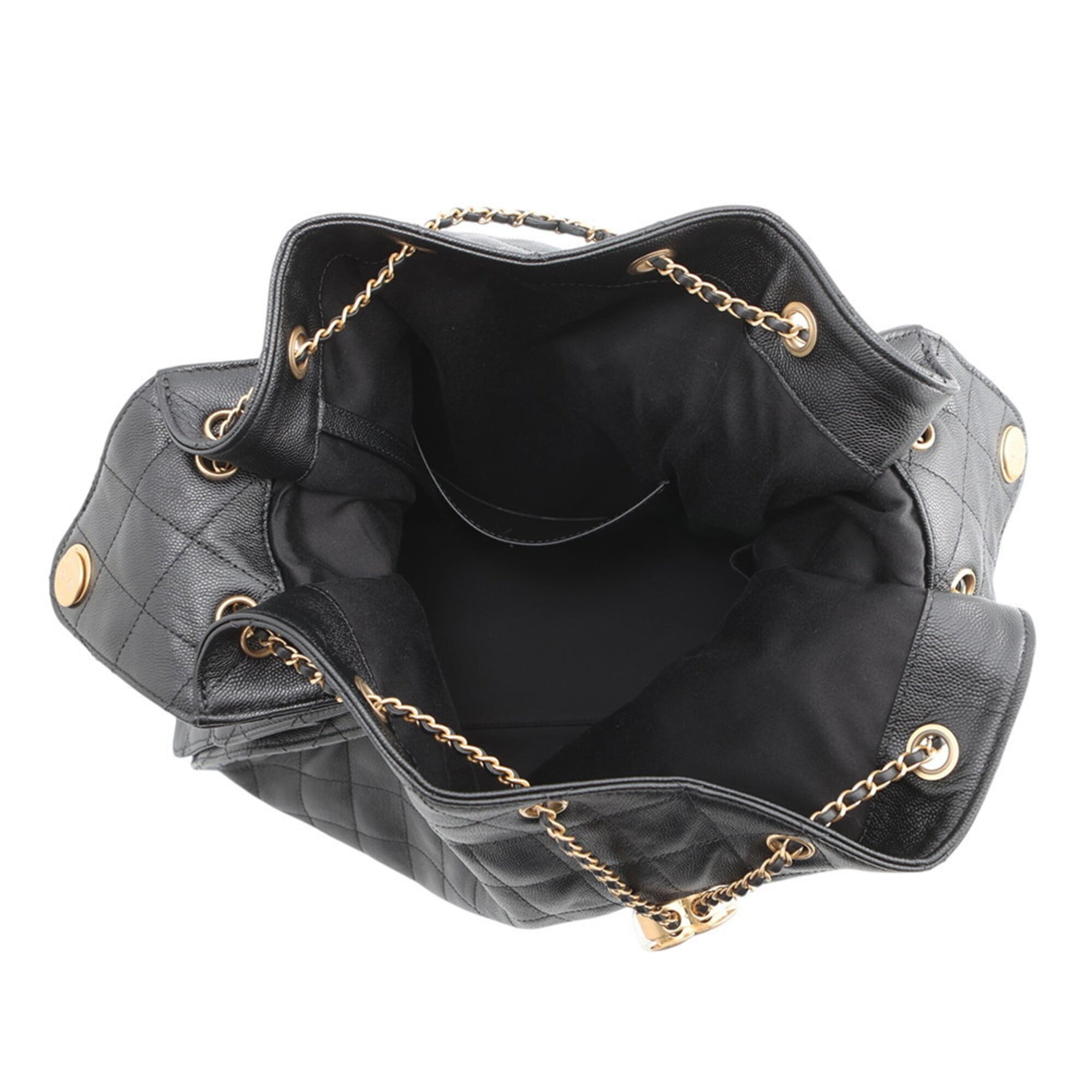 Chanel Chain Shoulder Bag CHANEL25 Large Coco Mark Matelassé Caviar Skin AS5553 CHANEL Black Handbag Women's — Like New
