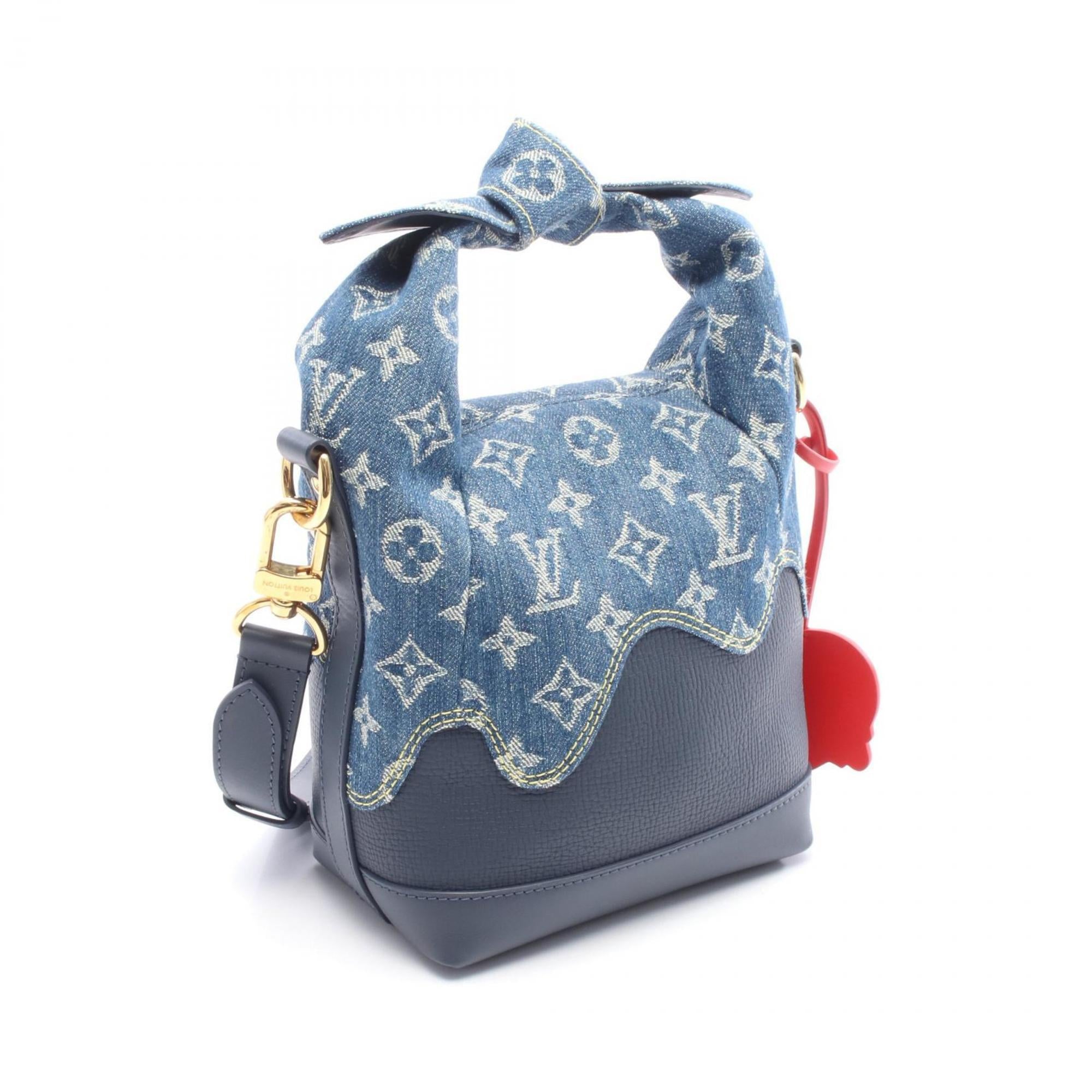 Louis Vuitton LOUIS VUITTON x NIGO Japanese Cruiser Handbag, denim, Taurillon leather, Monogram Denim, men's, navy, M45970