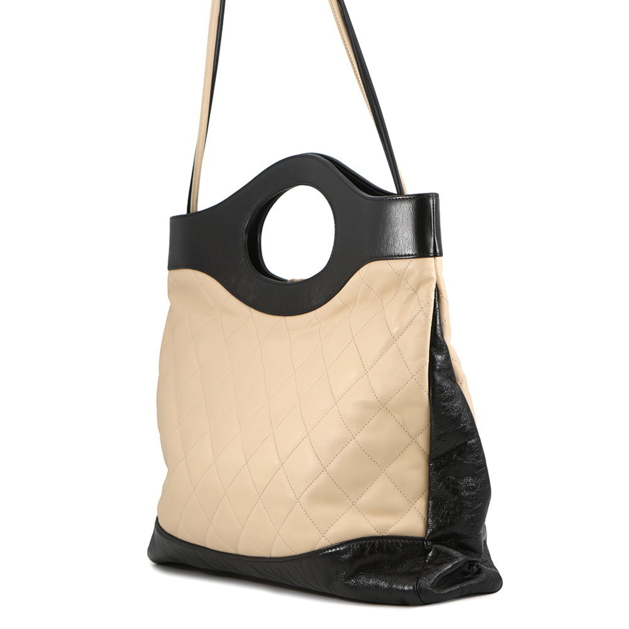 Chanel Matelassé handbag, Coco Mark, 31 Large, A57977, CHANEL 2-way shoulder bag, black, handbag for women — Like New