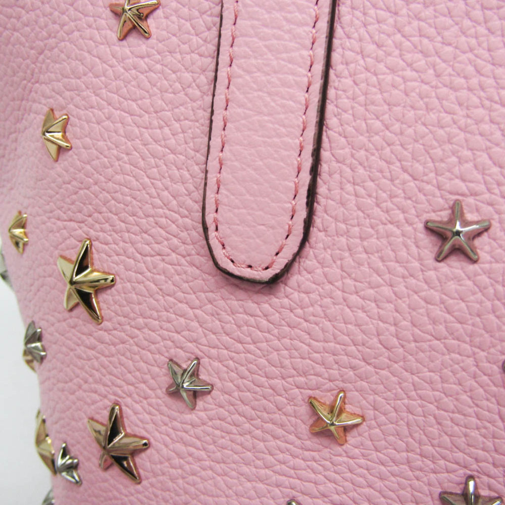 Jimmy Choo Sophia Small Men,Women Leather Studded Tote Bag Pink — Like New