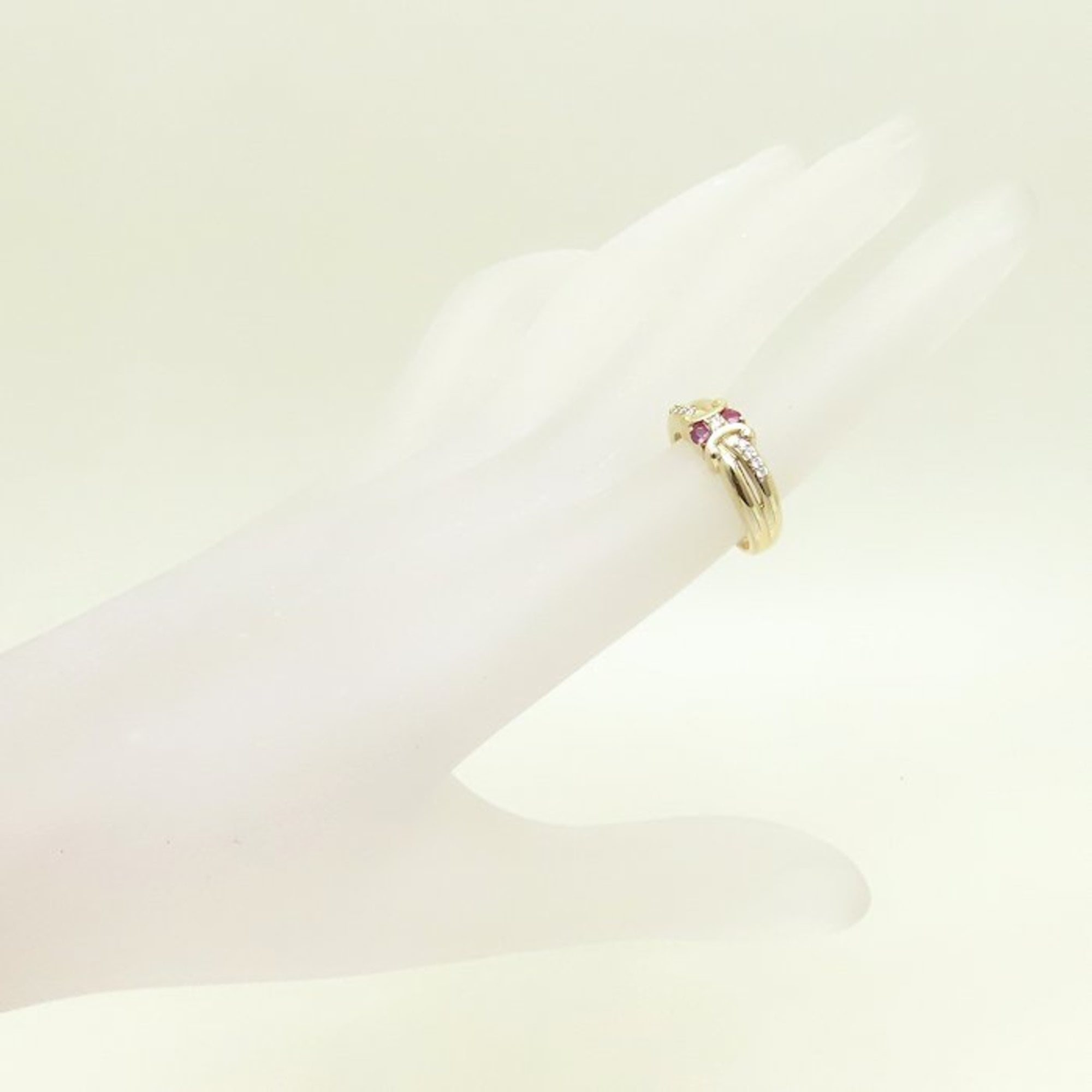 CELINE Women's Ring with 0.18ct Ruby and 0.10ct Diamond, 18K Yellow Gold, 294211