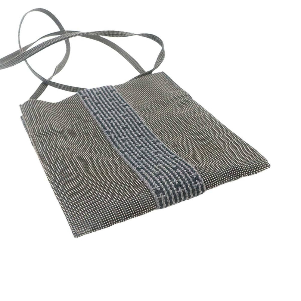 Hermes Herline Pochette Shoulder Handbag, Canvas, Gray — Like New