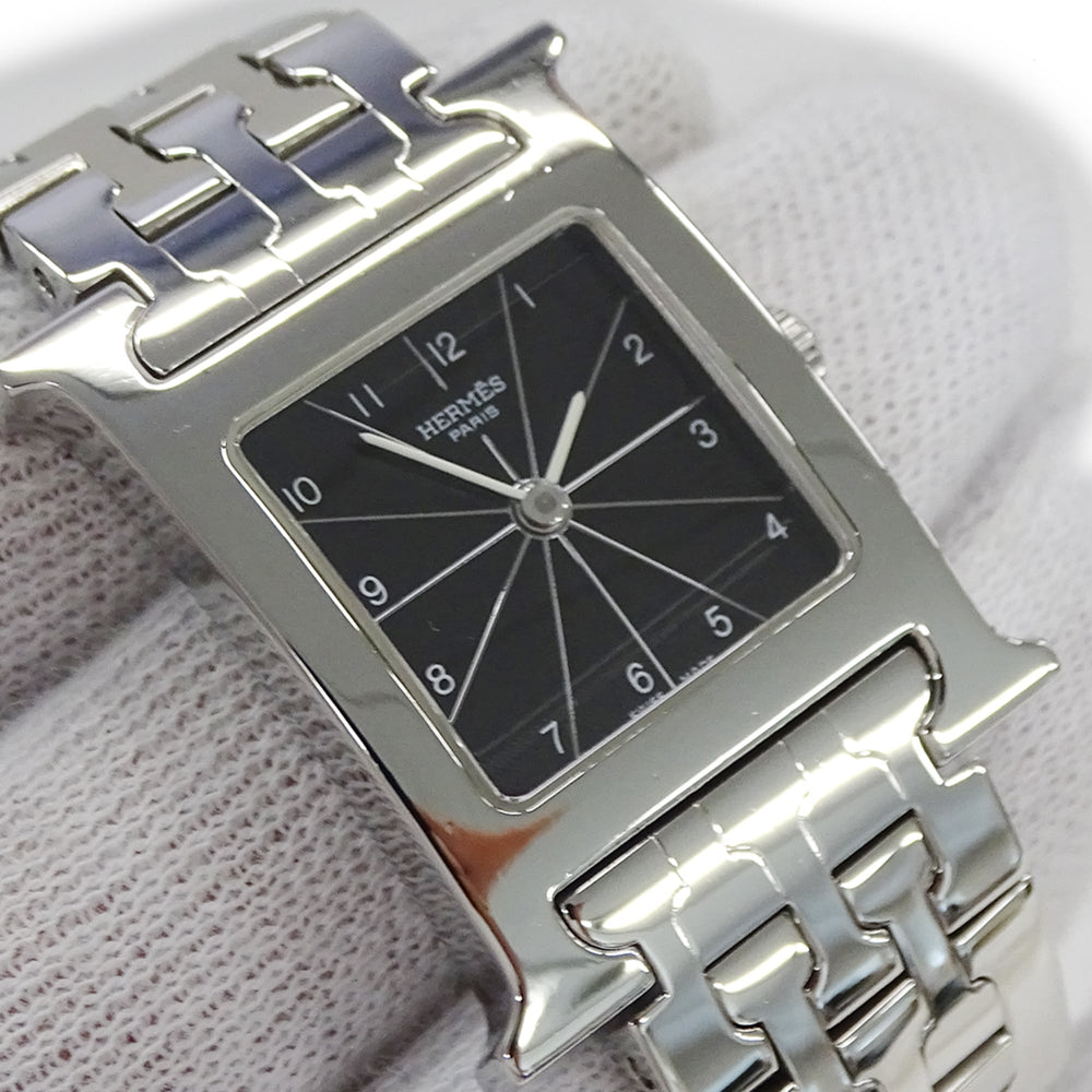Hermes HERMES Women's Watch Brand H-Watch Quartz QZ Stainless Steel SS HH1.210 Silver Black — Good