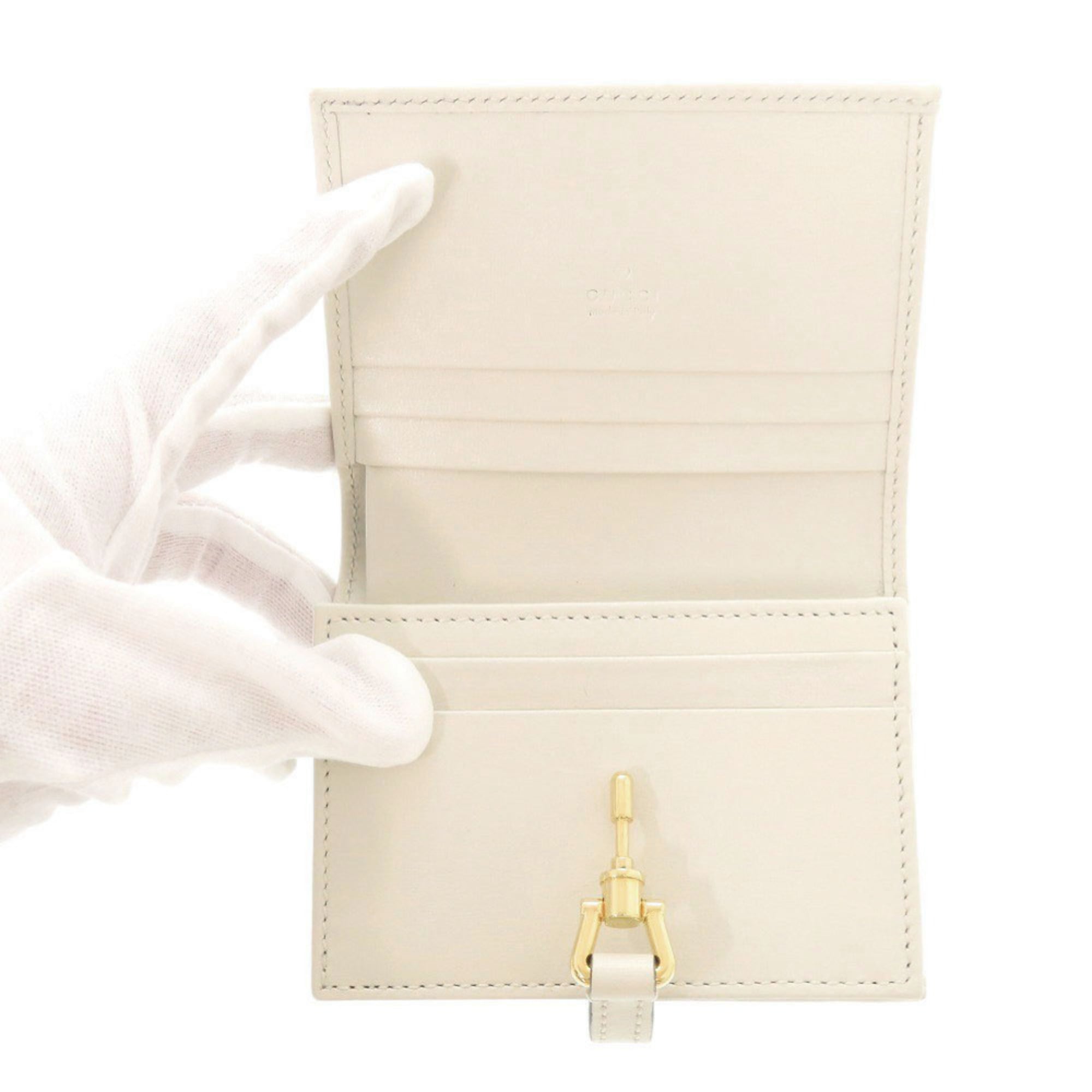 Like new Gucci Jackie 1961 645536 leather ivory bifold wallet 1093
