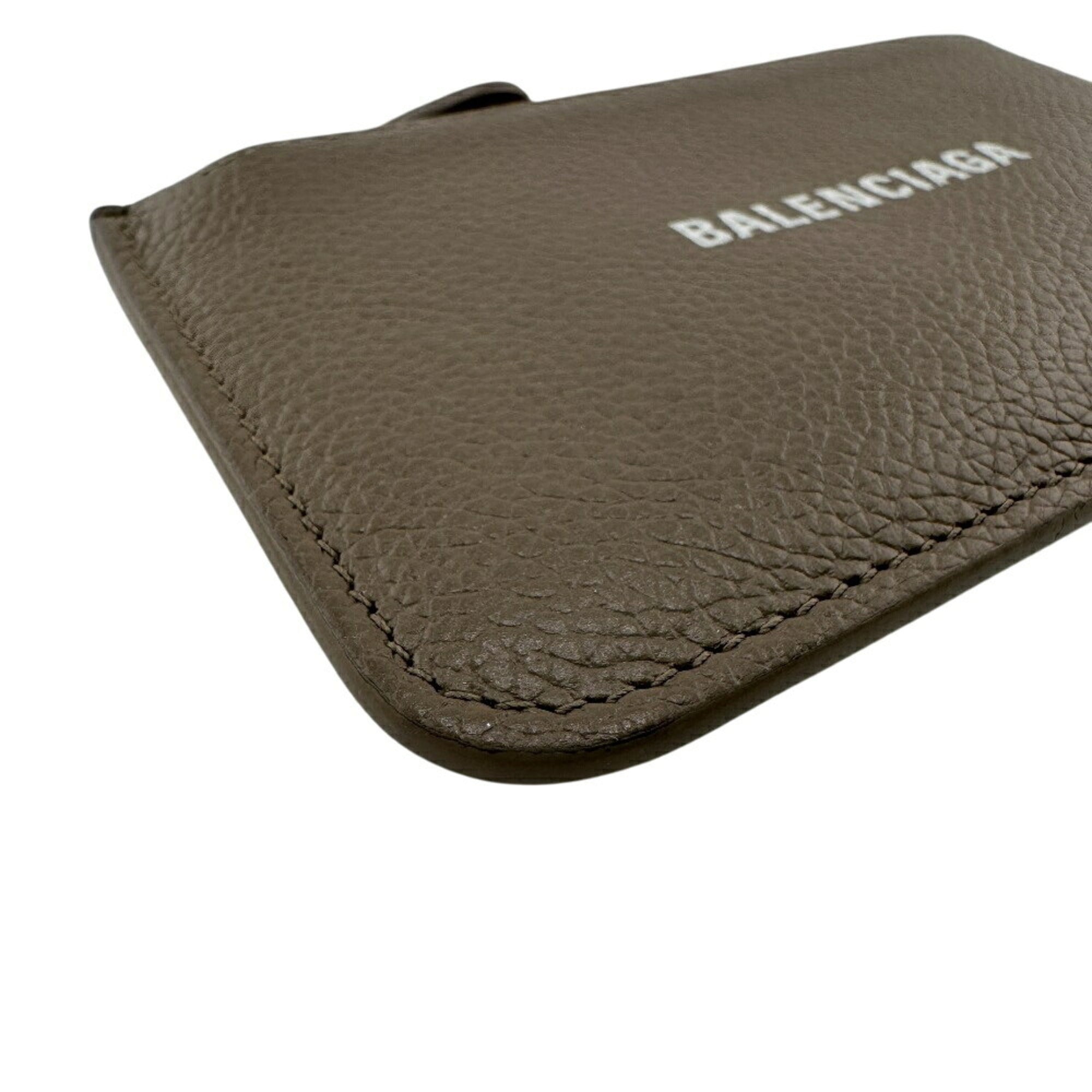 BALENCIAGA 594214 Card Holder Coin Case Wallet Brown Men's