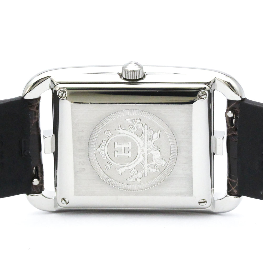 HERMES Cape Cod Steel Leather Automatic Mens Watch CC1.710 Polished — Very Good