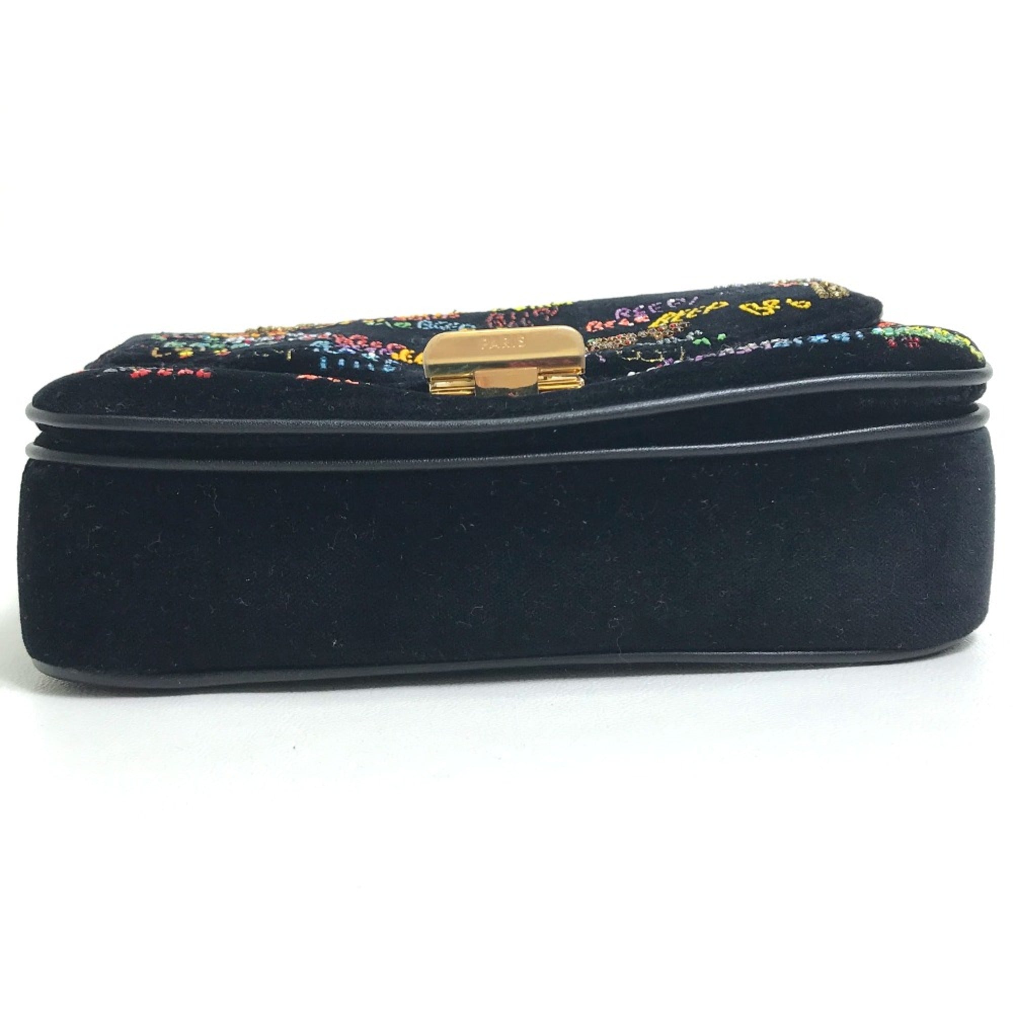 CELINE Small C Bag Chain Shoulder Bag Black x Multicolore — Like New