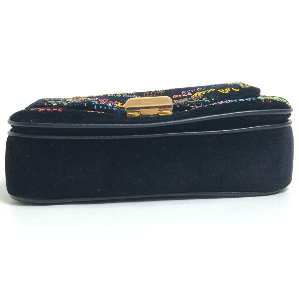 CELINE Small C Bag Chain Shoulder Bag Black x Multicolore — Like New