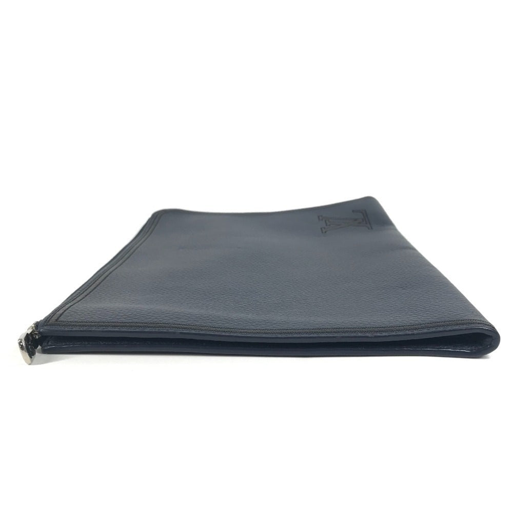 LOUIS VUITTON M68235 LV Logo Pochette Jour GM Pouch Bag with L-shaped Zipper, Second Bag, Clutch Taurillon Leather, Navy Blue for Men and Women — Like New