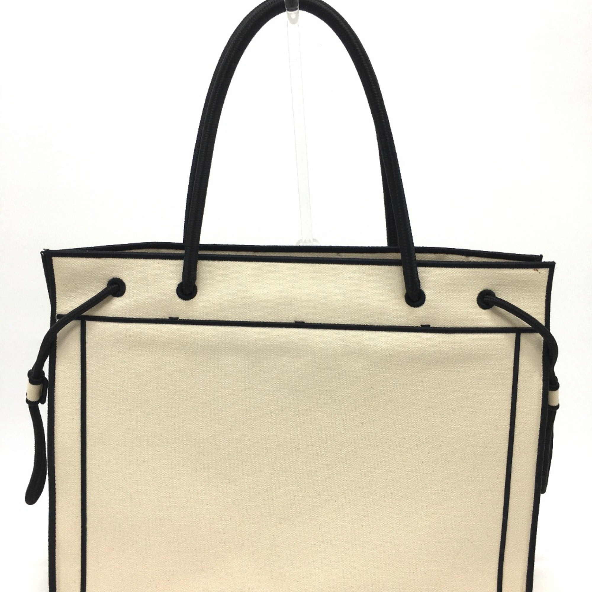 Fendi 8BH379 bag large Tote Bag Gresso Natural Beige & Black Beige x Black — Like New