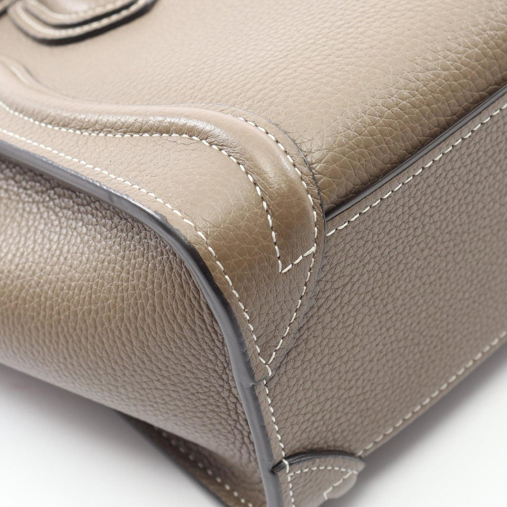 Celine Luggage Nano Shopper Handbag, Leather, Women's, Gray