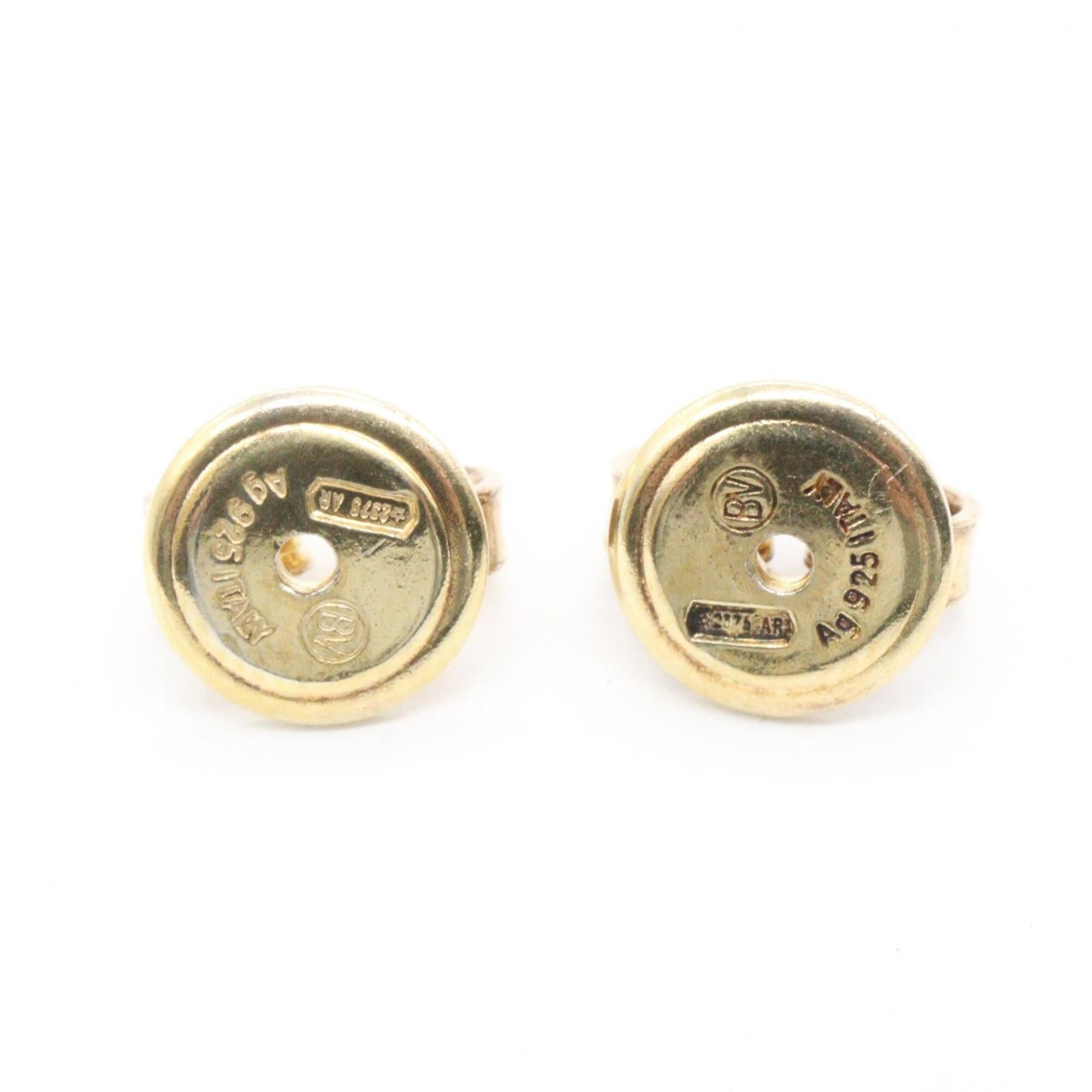 Bottega Veneta Triangle Earrings, Sterling Silver 925, Women's, Gold Tone — Like New