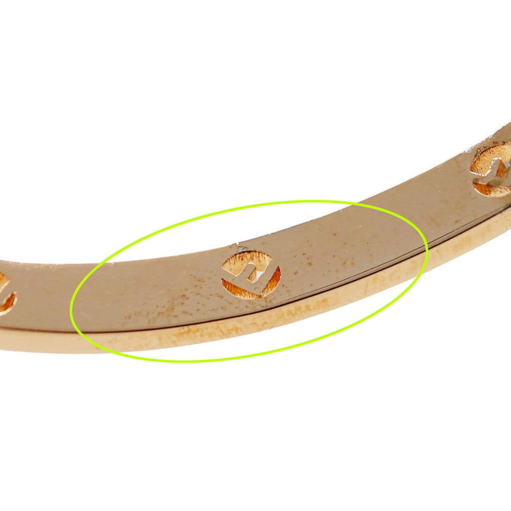 FENDI Women's Rhinestone Bracelet in Pink Gold, Size L, with Logo.