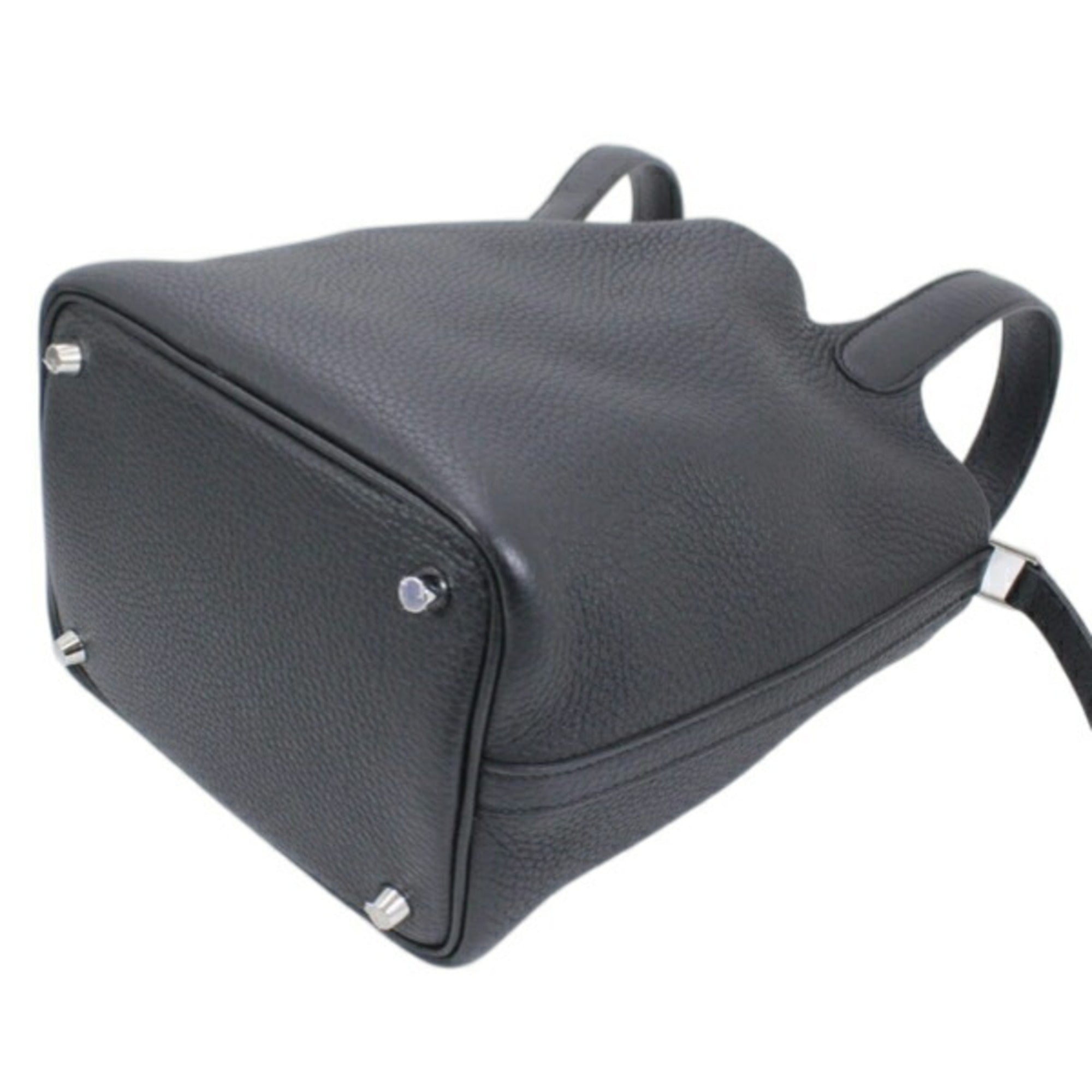 Hermes Picotin Lock PM 18 Handbag, Black, Taurillon Clemence Leather, HERMES Tote Bag, Women's T6165 — Like New