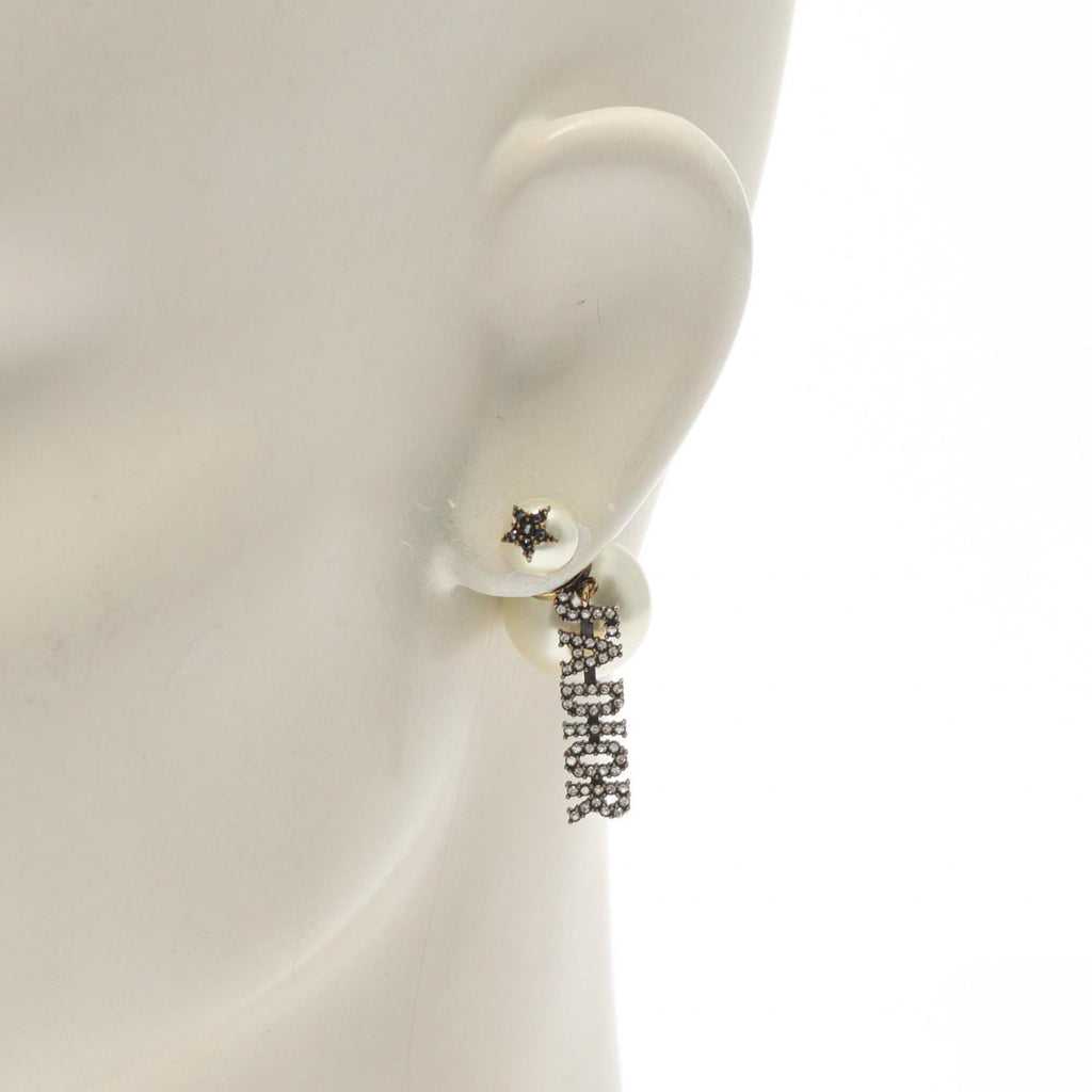 Christian Dior Dior J'ADIOR earrings, gold-plated, with faux pearls and rhinestones, available in gold, white, clear.