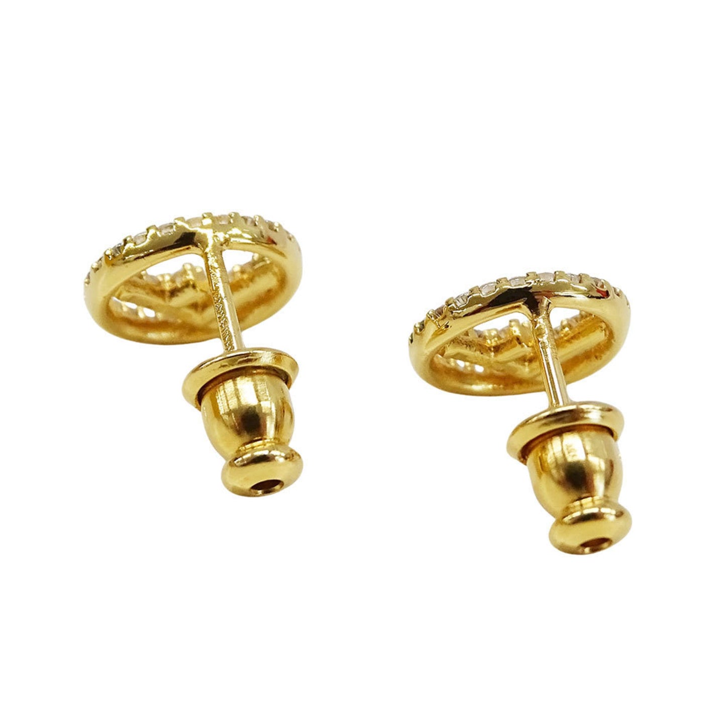 Fendi FENDI Women's Earrings, Brand F's, Rhinestone, Gold, Accessories, Binaural