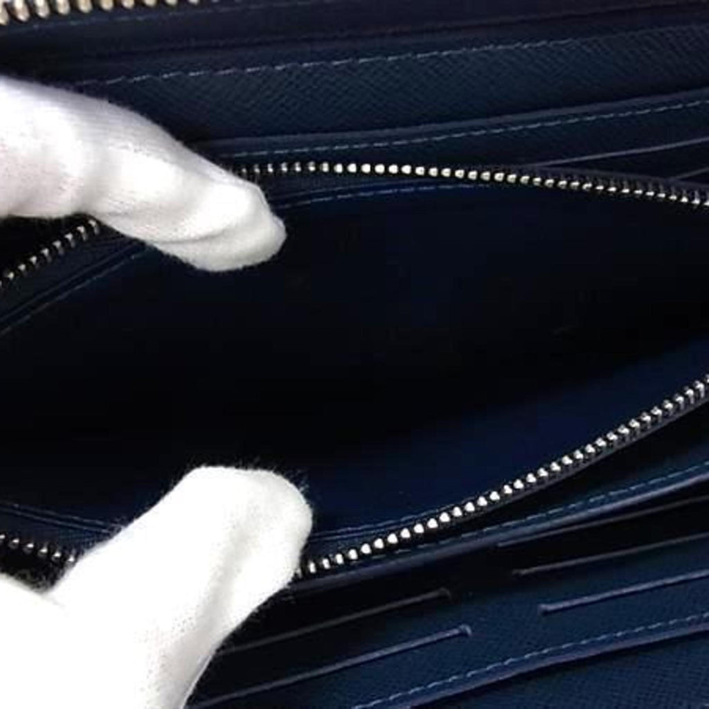 LOUIS VUITTON Zippy XL Wallet M44276 Blue Marine (Navy) Taiga Men's Round Long