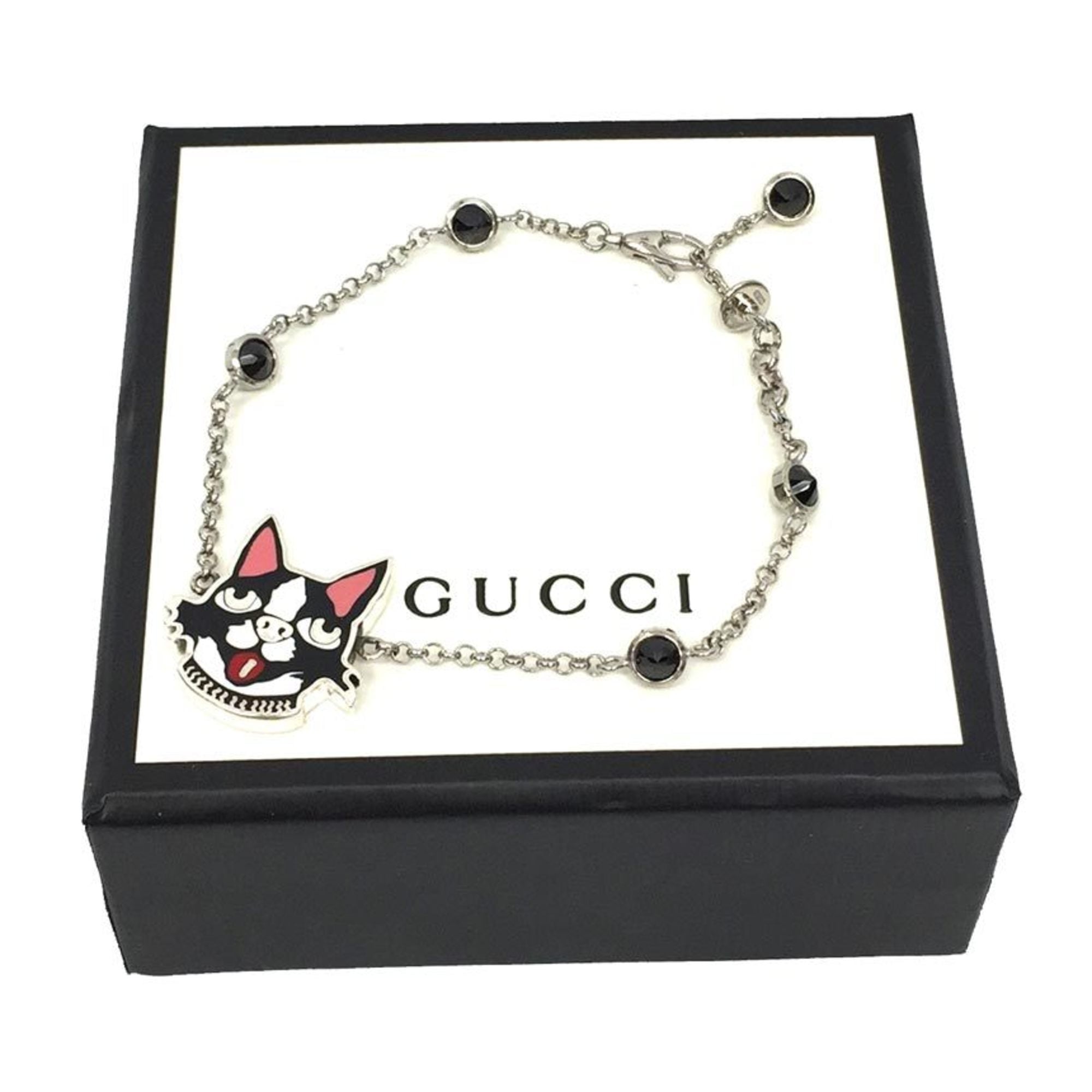 Gucci BOSCO & ORSO Bracelet 472207 Boston Terrier Dog AG925 Silver #16 Women's — Like New