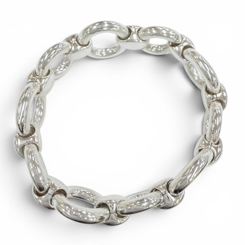 HERMES Vintage Frontaire Bracelet, SV925 Bangle, Silver, Weight 55.2g, Women's — Like New