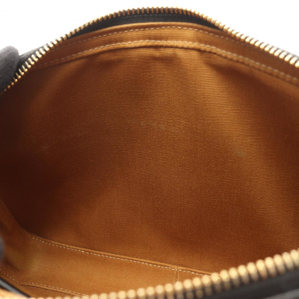 Celine Triomphe Medium Messenger Bag, Shoulder Coated Canvas and Leather, Women's, Black Brown, 194502CIM.38OG