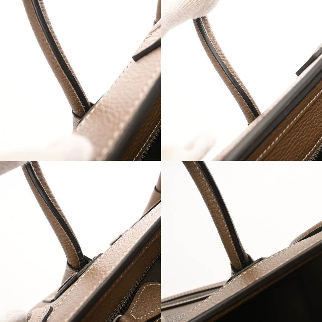 CELINE Luggage Nano 2-Way Slim 189243 Women's Drummed Calfskin Handbag, A-Rank, Pre-Owned, Ginzo