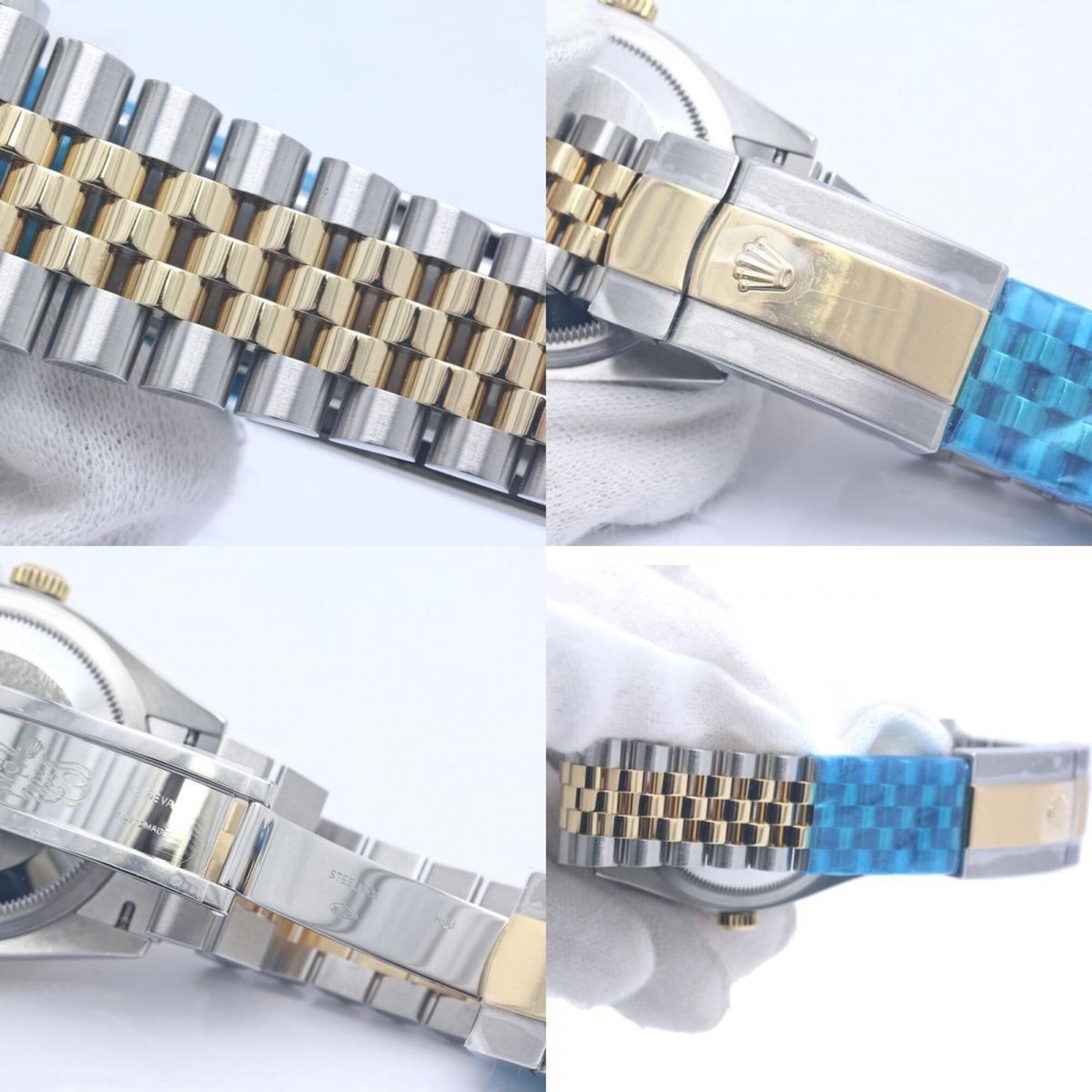 ROLEX Datejust 36 10P Diamond Silver Engraved Computer 126233G Men's Watch 18K Yellow Gold x Stainless Steel 40370 — Very Good